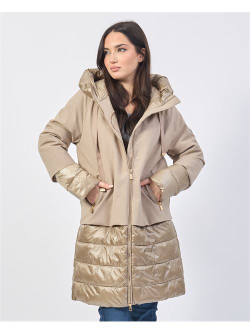 Manteau long Yes Zee avec empiècements en nylon et capuche YES ZEE | O021-NP000222